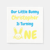 Serviette En Papier Petit Lapin Garçon 1er Anniversaire (Devant)