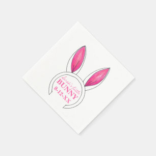 Serviette En Papier Petit Lapin Rose Rabbit Oreilles Nouveau Bébé Douc