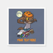 Serviette En Papier Petit Loup-Occidental Halloween Trick Ou Traiter C (Devant)