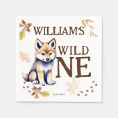 Serviette En Papier Petit loup sauvage un bois fête d'anniversaire (Devant)