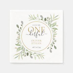 Serviette En Papier Petit M. ONEderful Elegant Boy Premier anniversair