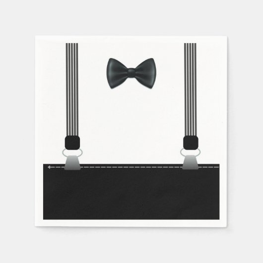 Serviette En Papier Petit Man Bow Cravate à thème de fête Naples (Devant)
