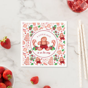 Serviette En Papier Petit Man Gingpain Baby shower de Noël