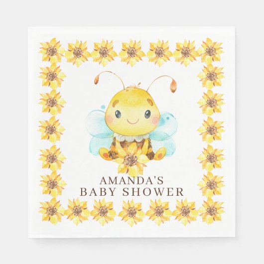 Serviette En Papier Petit Miel Sucré Baby shower d'abeille serviettes (Devant)