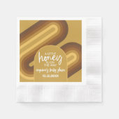 Serviette En Papier Petit miel sur le chemin Baby shower rétro des ray (Devant)