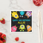 Serviette En Papier Petit Monster Thème Anniversaire Fête Napkins (En situation)