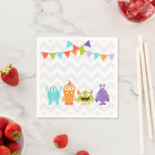 Serviette En Papier Petit monstre Anniversaire Papier Napkin Garçon Ba (En situation)