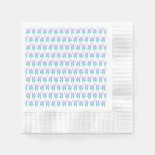 Serviette En Papier Petit Monstre Bleu (Devant)