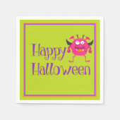 Serviette En Papier Petit Monstre Rose Halloween amusants enfants (Devant)