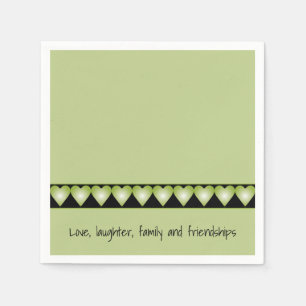 Serviette En Papier Petit Motif de coeur vert Accentué