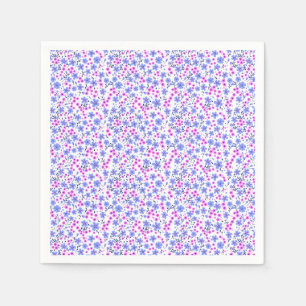 Serviette En Papier Petit motif floral blanc bleu rose mignon