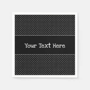 Serviette En Papier Petit Motif Pois noir et blanc