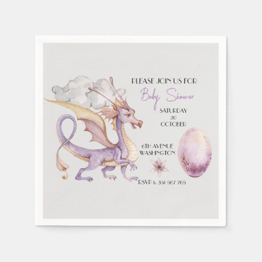 Serviette En Papier Petit oeuf de dragon mignon Papier Napkin (Devant)