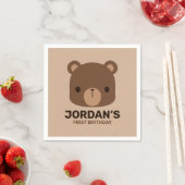 Serviette En Papier Petit ours Brown mignon avec nom personnalisé (En situation)