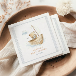 Serviette En Papier Petit Ours Marin Bébé Fête Prénatale