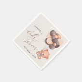Serviette En Papier Petit Ours, Ours en peluche, Ballons Marrons, Baby (Coin)