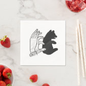 Serviette En Papier Petit ours Ours Silhouette Main (En situation)