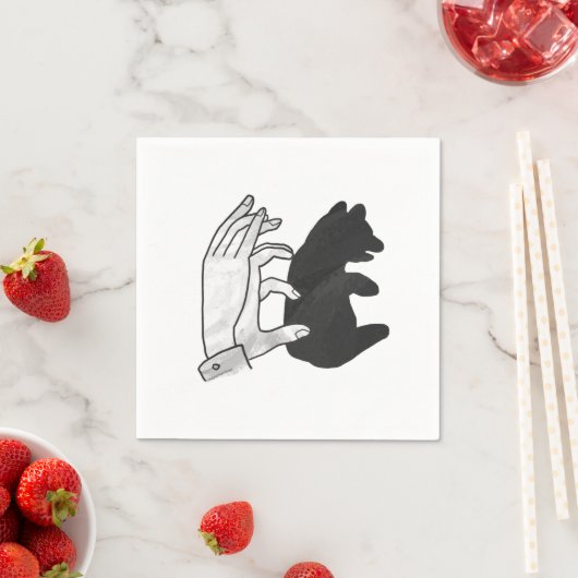 Serviette En Papier Petit ours Ours Silhouette Main (En situation)