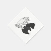 Serviette En Papier Petit ours Ours Silhouette Main (Coin)