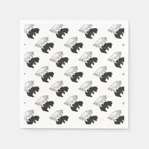 Serviette En Papier Petit ours Ours Silhouette Main