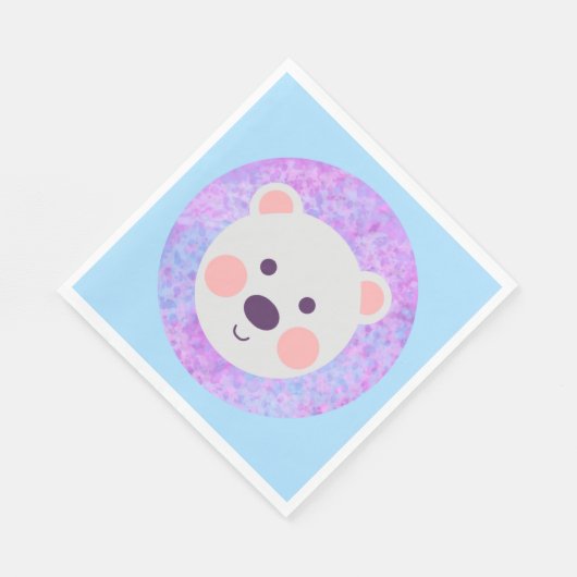 Serviette En Papier Petit Ours polaire mignon (Coin)
