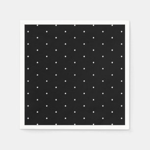 Serviette En Papier Petit papier motif pois noir chic