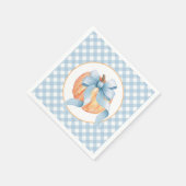 Serviette En Papier Petit pastel Citrouille bleu plaid premier anniver (Coin)