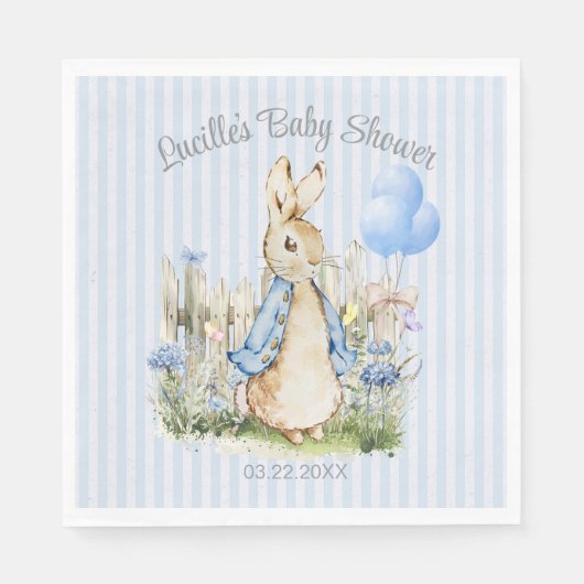 Serviette En Papier Petit Peter Rabbit Baby shower garçon (Devant)