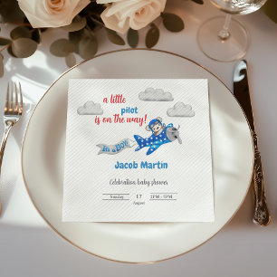 Serviette En Papier Petit pilote dans le Baby shower Sky