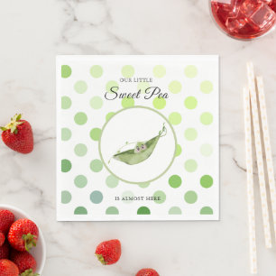 Serviette En Papier Petit Pois Sucré Presque Ici Baby shower Napkin