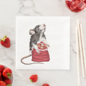 Serviette En Papier Petit rat de Noël festif (En situation)