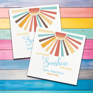 Serviette En Papier Petit Rayon De Baby shower Bleu Soleil