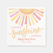 Serviette En Papier Petit Rayon De Baby shower Rose Soleil (Devant)