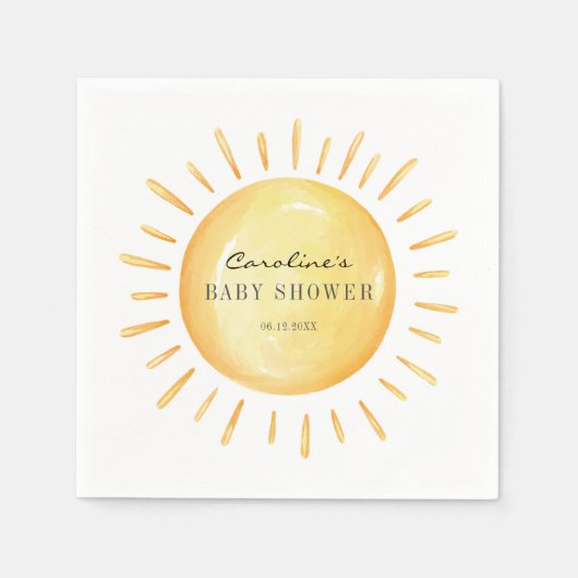 Serviette En Papier Petit Rayon De Baby shower Soleil (Devant)
