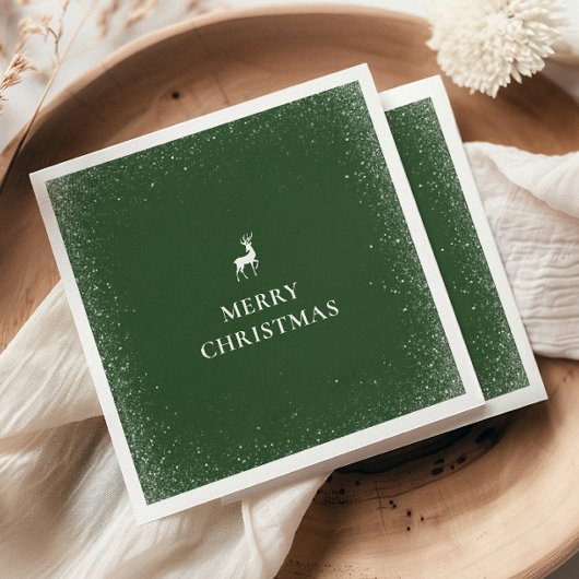 Serviette En Papier Petit renne Simples Snowflakes Forêt de Noël