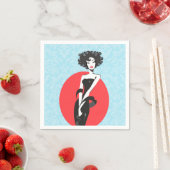 Serviette En Papier Petit Robe Noire Stunner Cocktail Napkins (En situation)