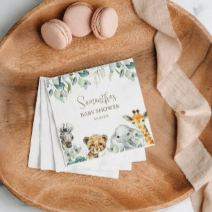 Serviette En Papier Petit Sauvageon Safari Baby Shower 