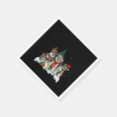 Serviette En Papier Petit Schnauzer de Noël chien (Coin)