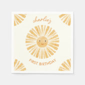 Serviette En Papier Petit soleil premier anniversaire Personnalisé (Devant)