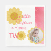 Serviette En Papier Petit tournesol rose rouge Deuxième anniversaire P (Devant)