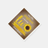 Serviette En Papier Petit tournesol Rustique Burlap 2e anniversaire (Coin)