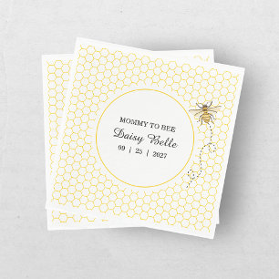 Serviette En Papier Petite Abeille en Route Fête Prénatale Bébé Jaune