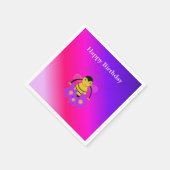 Serviette En Papier Petite abeille Joyeux anniversaire (Coin)