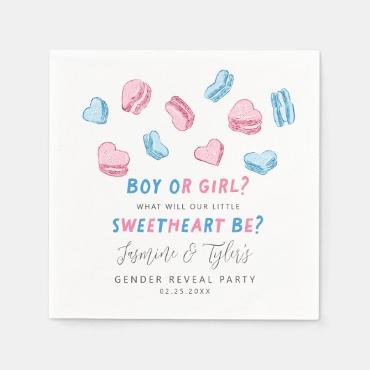 Serviette En Papier Petite amour Valentine Coeurs Genre Révéler (Devant)