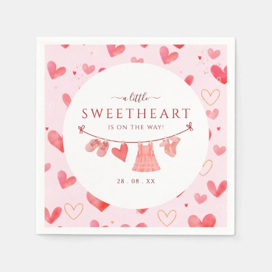 Serviette En Papier Petite amoureuse Valentines Baby shower fille (Devant)