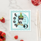 Serviette En Papier Petite Amoureux des chiens 3ème Anniversaire Papie (En situation)