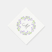 Serviette En Papier Petite aquarelle violette fleurit couronne (Coin)