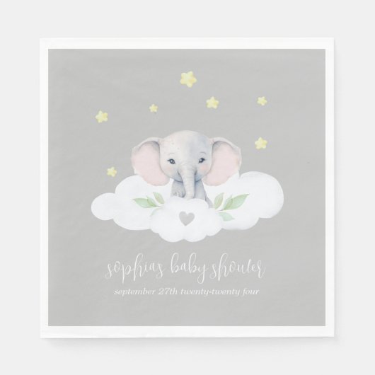 Serviette En Papier Petite Baby shower d'arachide serviettes éléphante (Devant)