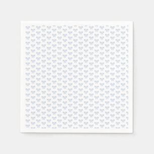 Serviette En Papier Petite Baby Shower Fille Naissance Bleu Ruban 