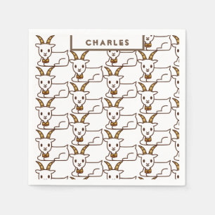 Serviette En Papier Petite chèvre blanche personnalisée